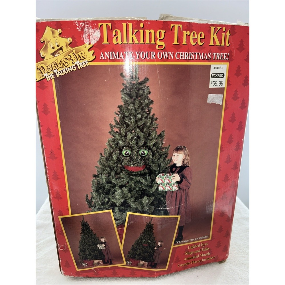 VTG Gemmy‎ Douglas Fir The Talking Tree Kit-Animate Your Christmas Tree-Untested